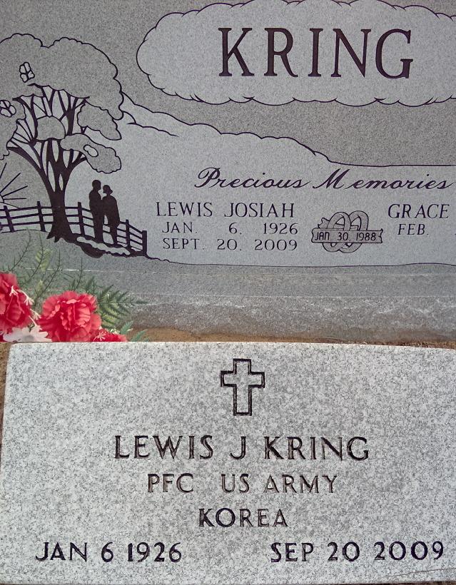 Headstone for Kring, Lewis Josiah
